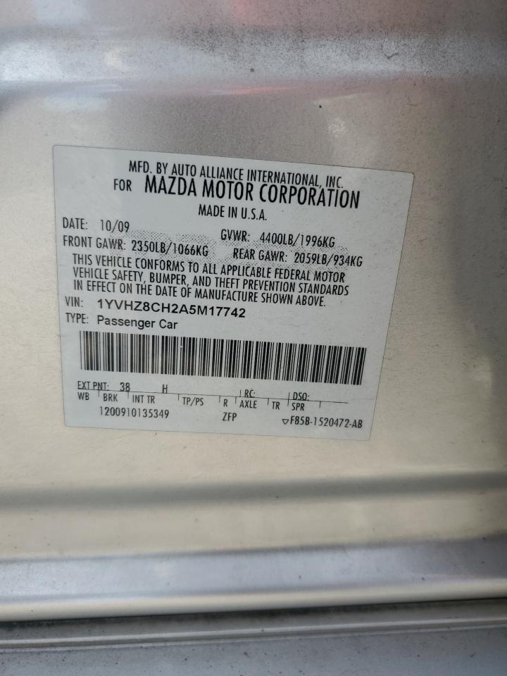 2010 Mazda 6 I VIN: 1YVHZ8CH2A5M17742 Lot: 86252915