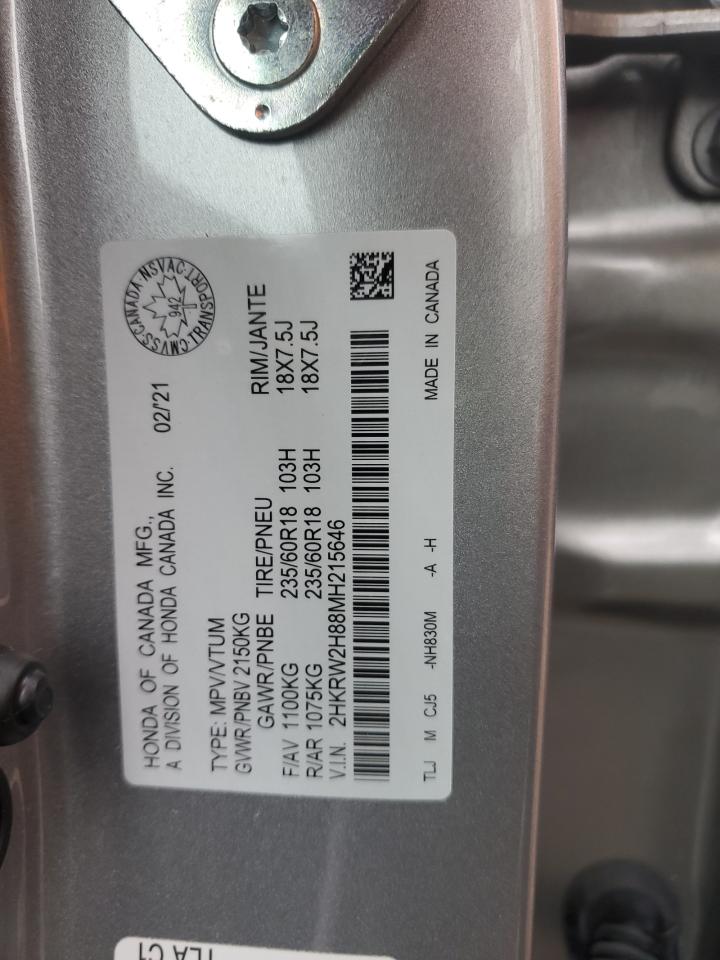 2021 Honda Cr-V Exl VIN: 2HKRW2H88MH215646 Lot: 86819255