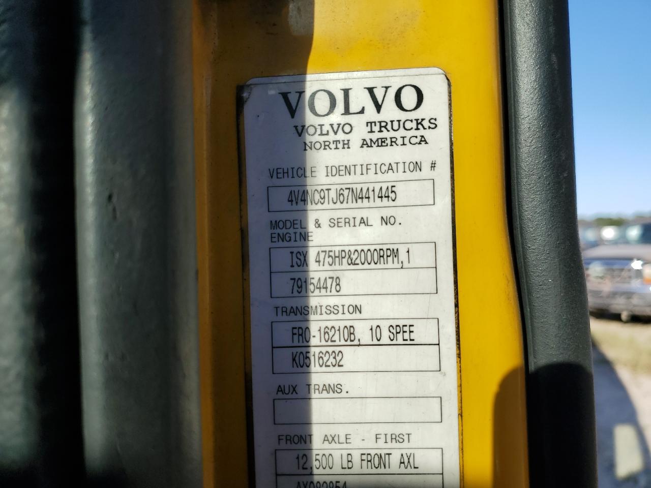 2007 Volvo Vn Vnl VIN: 4V4NC9TJ67N441445 Lot: 84258635