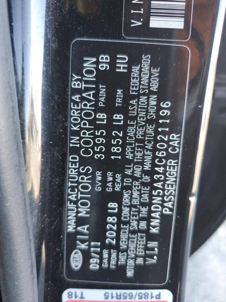 2012 Kia Rio Ex VIN: KNADN5A34C6021196 Lot: 90334275