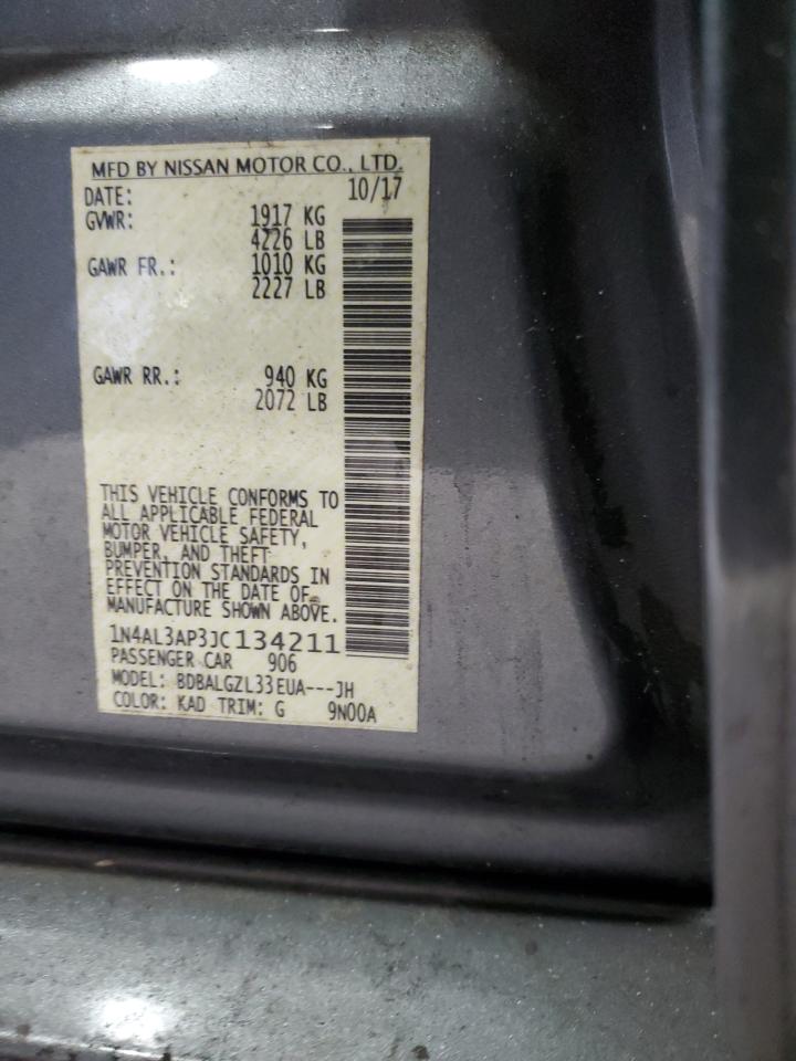 2018 Nissan Altima 2.5 VIN: 1N4AL3AP3JC134211 Lot: 86241125