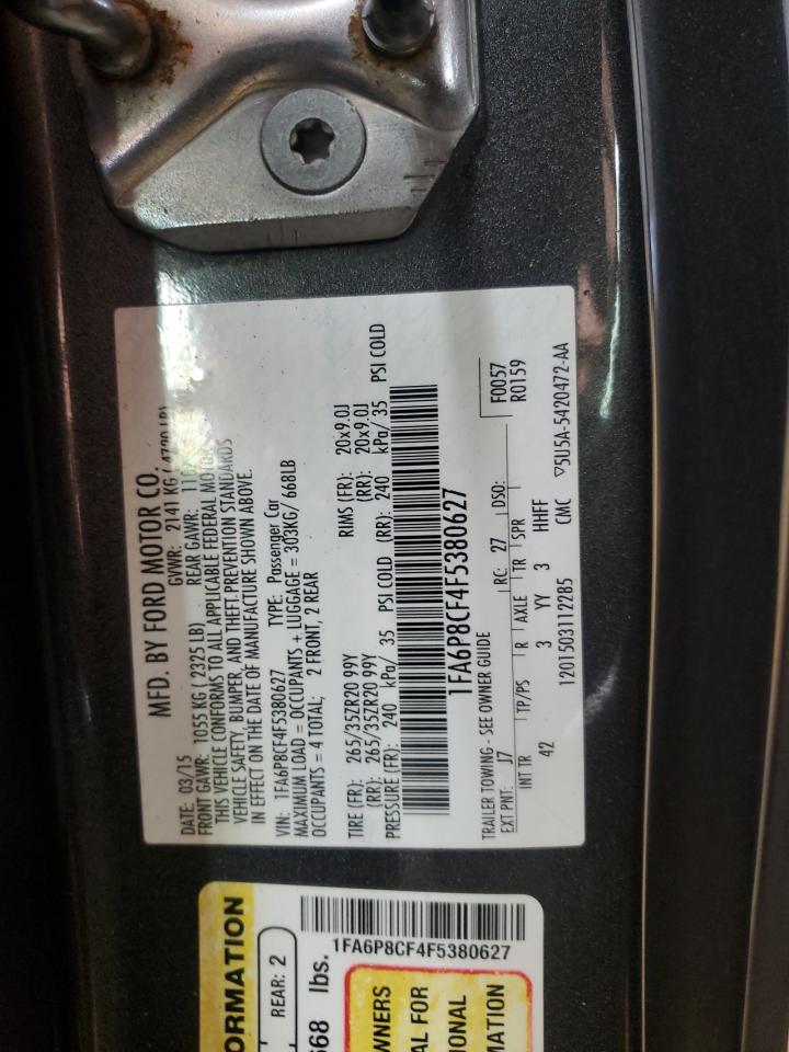 2015 Ford Mustang Gt VIN: 1FA6P8CF4F5380627 Lot: 82480475