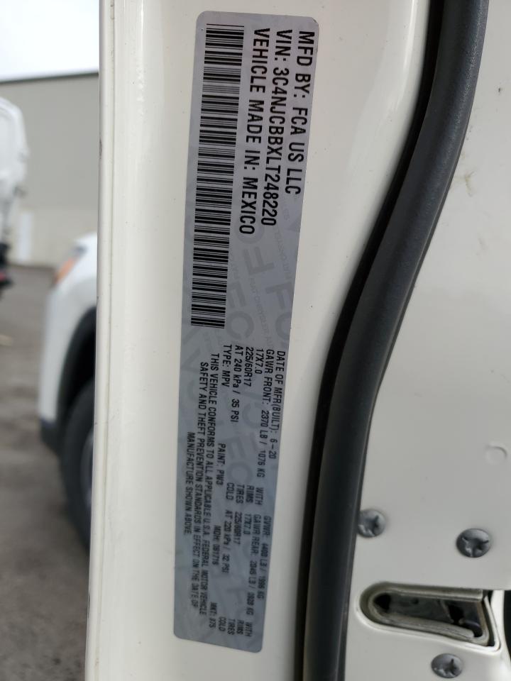 2020 Jeep Compass Latitude VIN: 3C4NJCBBXLT248220 Lot: 85571435