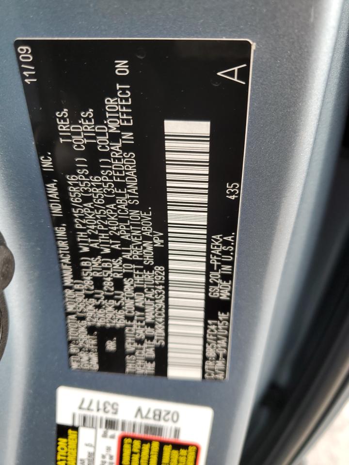 2010 Toyota Sienna Ce VIN: 5TDKK4CC9AS341928 Lot: 86047675