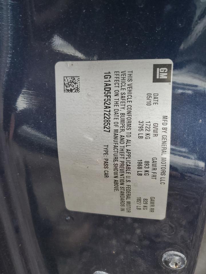 2010 Chevrolet Cobalt 1Lt VIN: 1G1AD5F52A7228527 Lot: 87379945