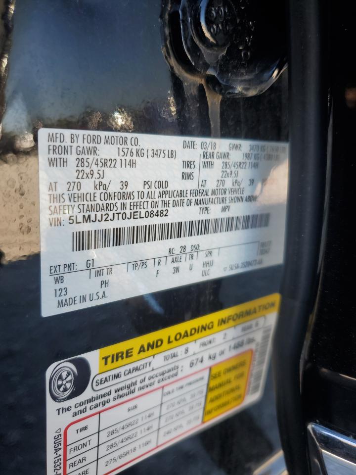 2018 Lincoln Navigator Select VIN: 5LMJJ2JT0JEL08482 Lot: 82319395