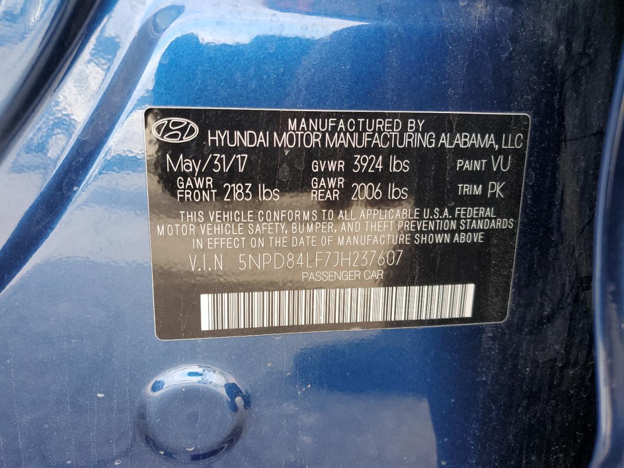 2018 Hyundai Elantra Sel VIN: 5NPD84LF7JH237607 Lot: 86671965