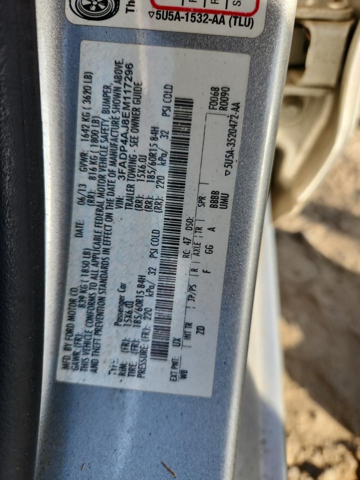 2014 Ford Fiesta S VIN: 3FADP4AJ8EM117296 Lot: 86451765