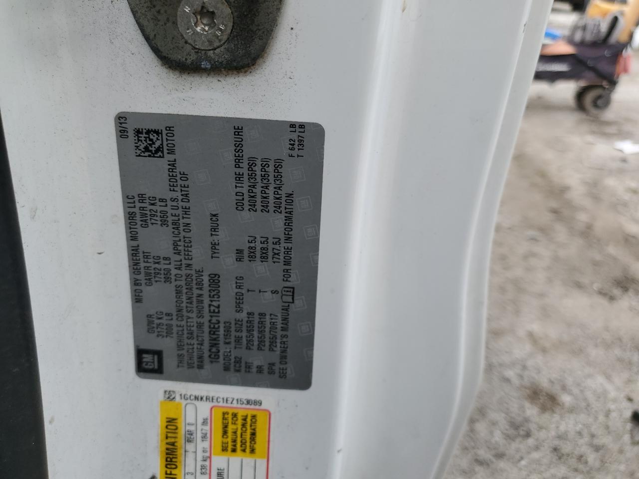 2014 Chevrolet Silverado K1500 Lt VIN: 1GCNKREC1EZ153089 Lot: 85484135