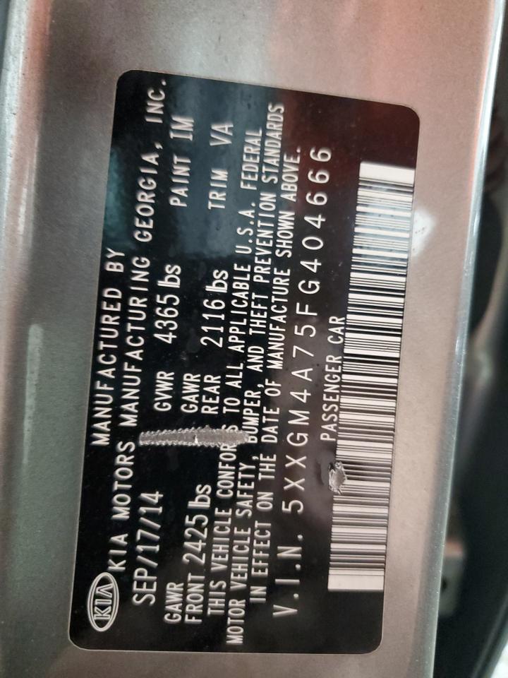 2015 Kia Optima Lx VIN: 5XXGM4A75FG404666 Lot: 84901275