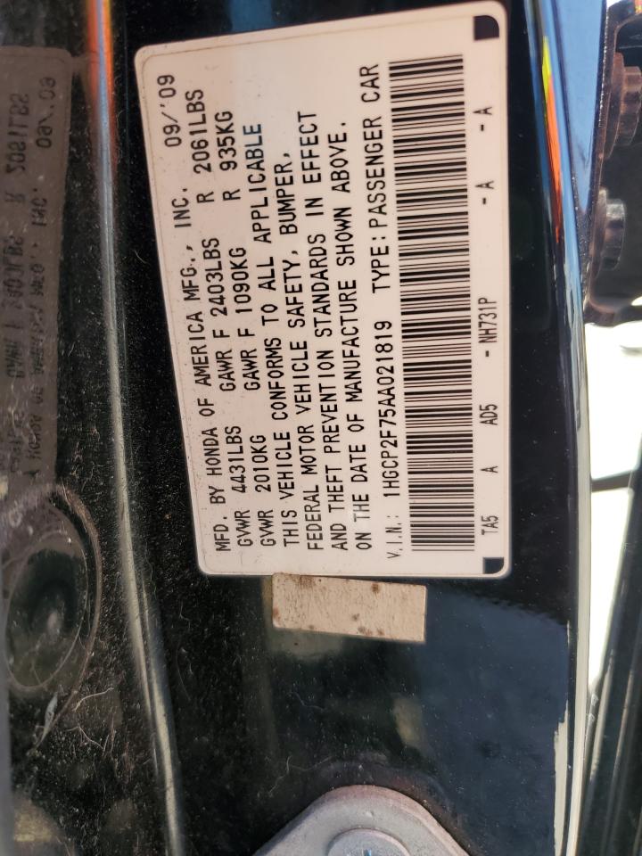 2010 Honda Accord Ex VIN: 1HGCP2F75AA021819 Lot: 81947205