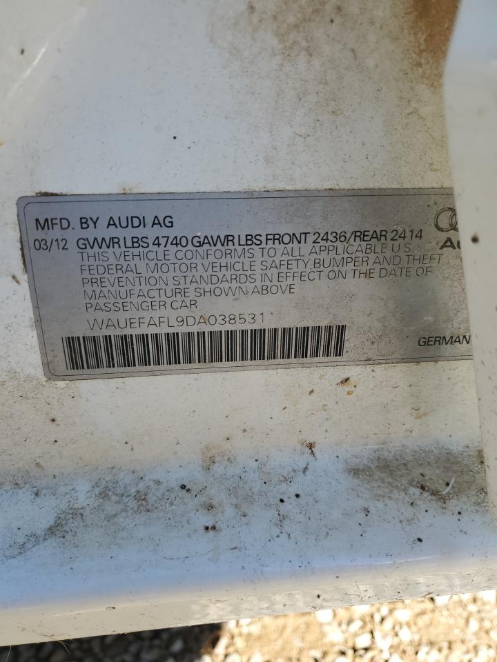 2013 Audi A4 Premium Plus VIN: WAUEFAFL9DA038531 Lot: 90457905