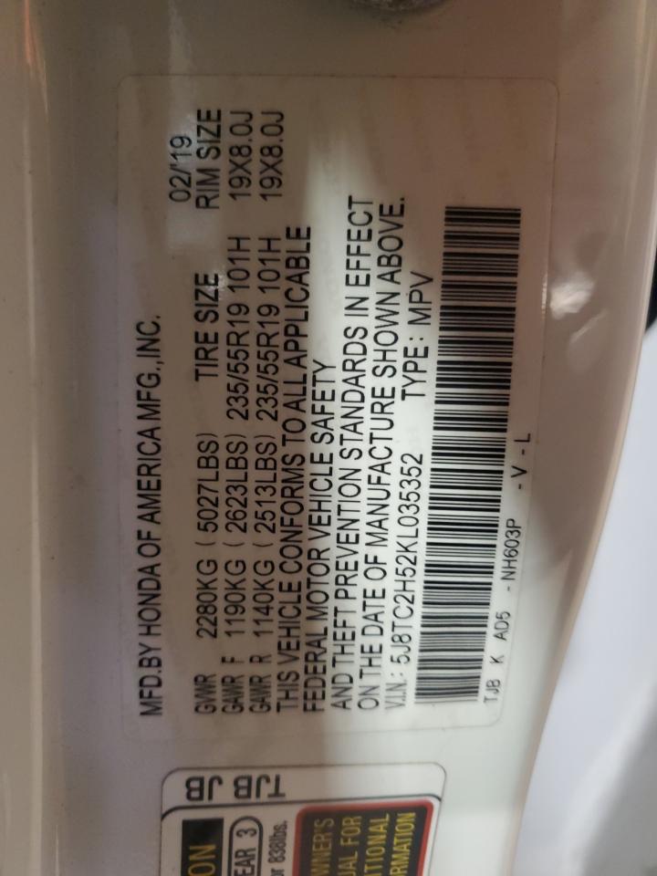 2019 Acura Rdx Technology VIN: 5J8TC2H52KL035352 Lot: 87445575