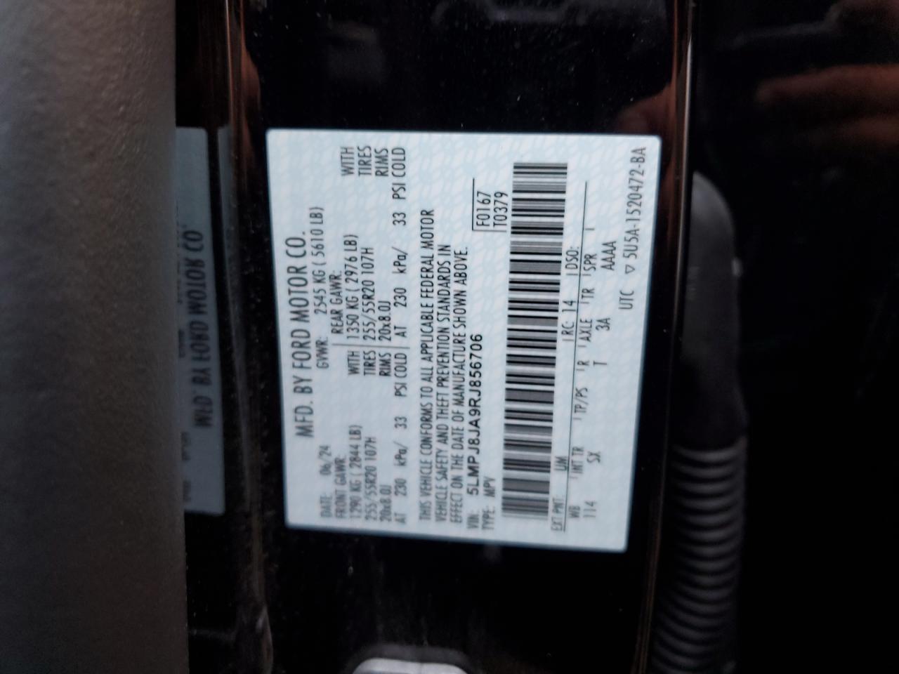 2024 Lincoln Nautilus Premiere VIN: 5LMPJ8JA9RJ856706 Lot: 86280025