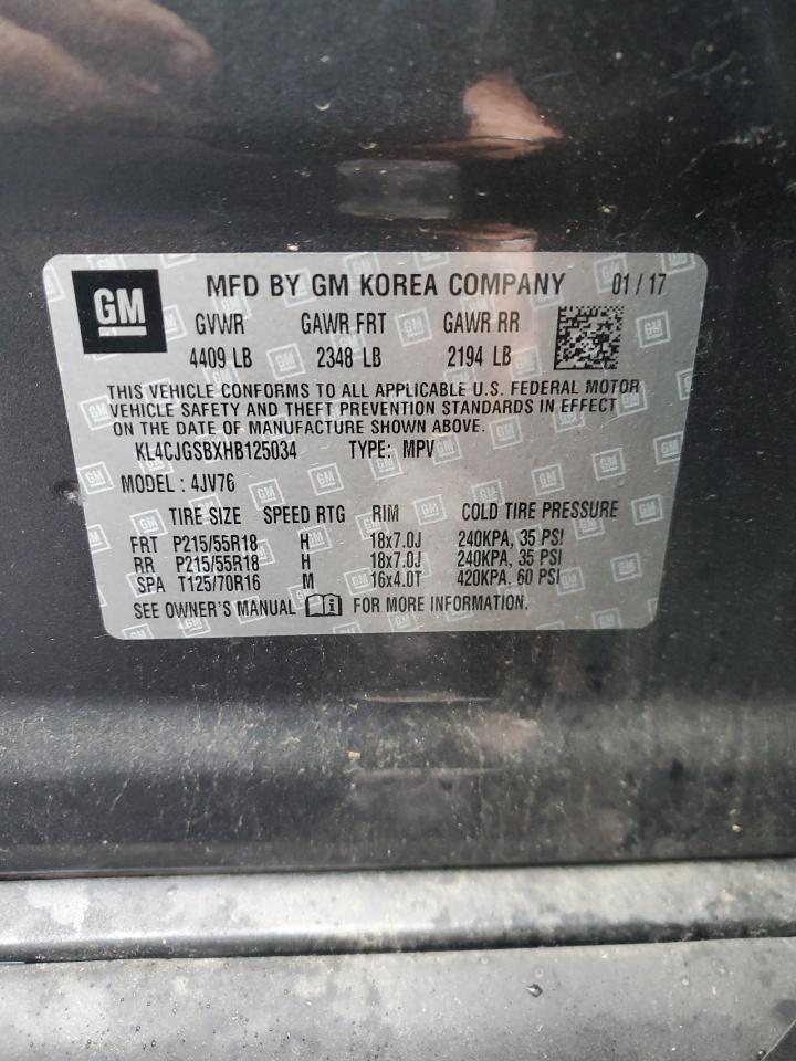 2017 Buick Encore Essence VIN: KL4CJGSBXHB125034 Lot: 86289555