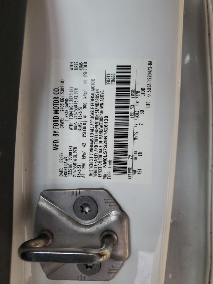 2022 Ford Transit Connect Xl VIN: NM0LS7S29N1526138 Lot: 90236325