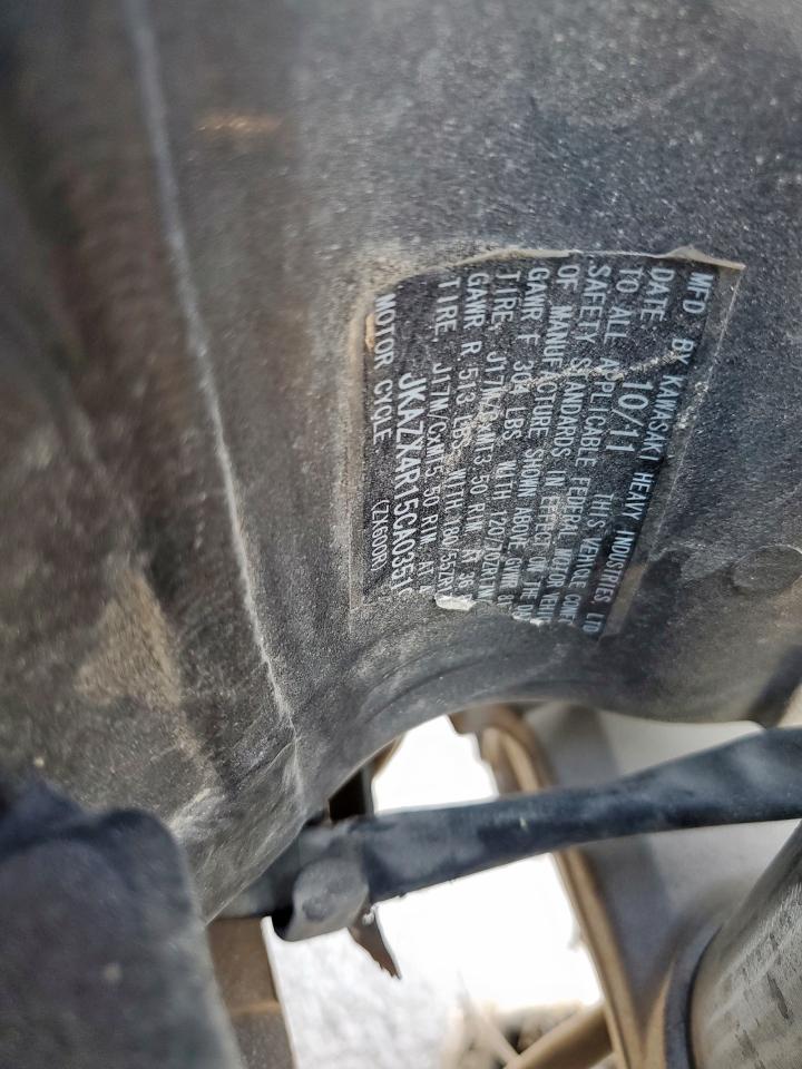 2012 Kawasaki Zx600 R VIN: JKAZX4R15CA035194 Lot: 86505865