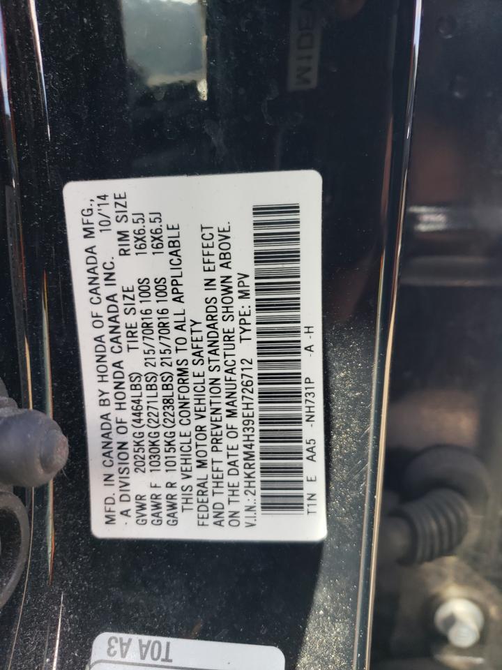 2014 Honda Cr-V Lx VIN: 2HKRM4H39EH726712 Lot: 85356885