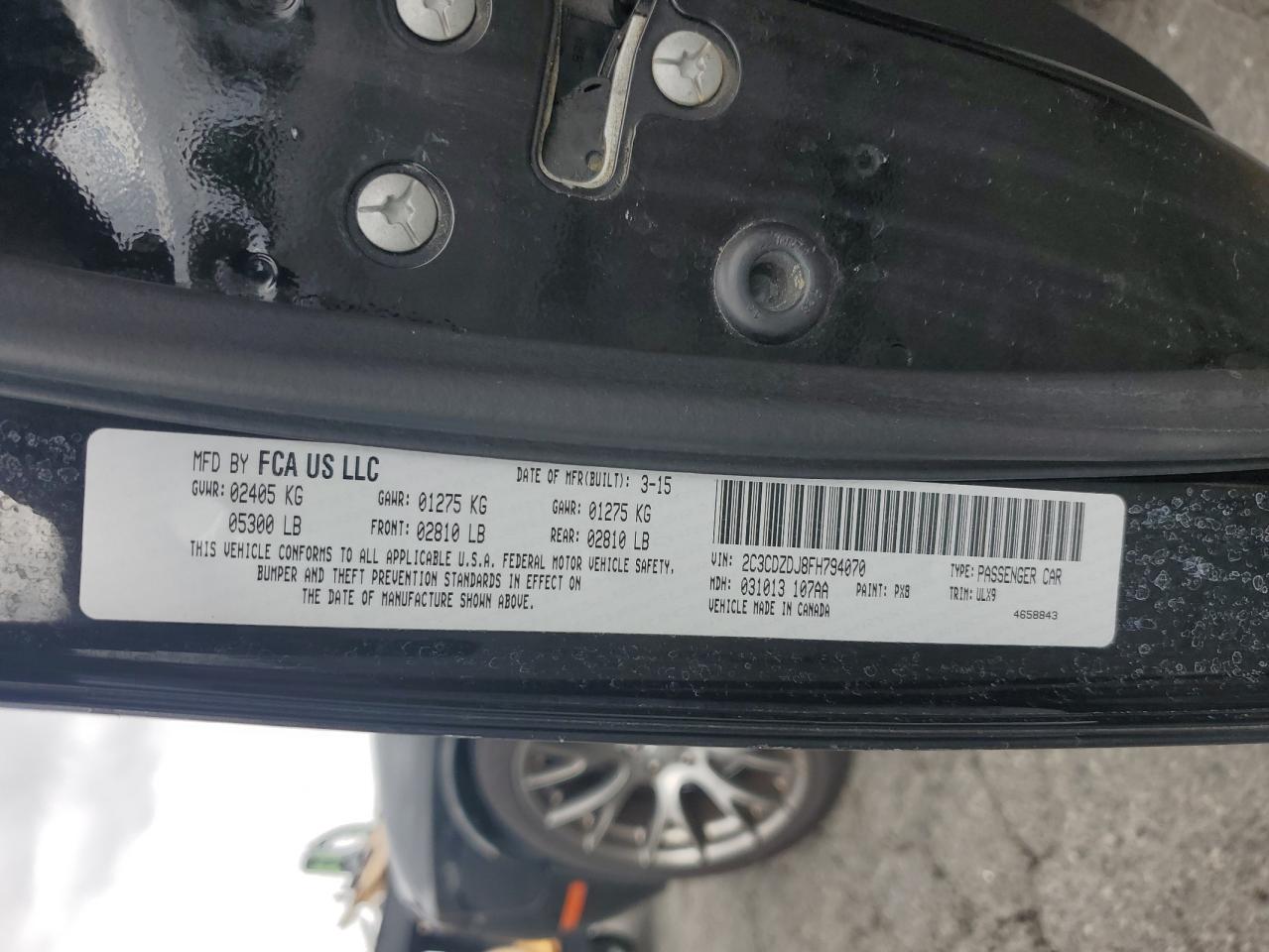 2015 Dodge Challenger Srt 392 VIN: 2C3CDZDJ8FH794070 Lot: 86139155