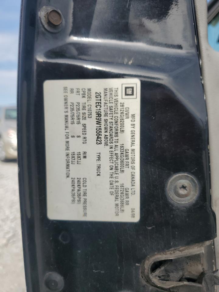 1998 GMC Sierra C1500 VIN: 2GTEC19R9W1556423 Lot: 86428045