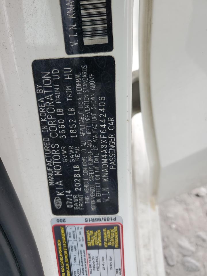 2015 Kia Rio Lx VIN: KNADM4A3XF6442406 Lot: 85558535