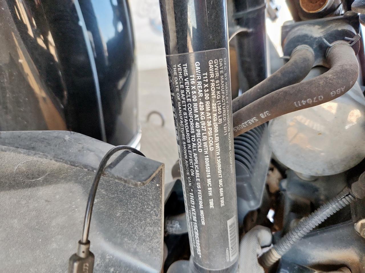 2012 Harley-Davidson Flhtk Electra Glide Ultra Limited VIN: 1HD1KEM15CB638993 Lot: 82174885