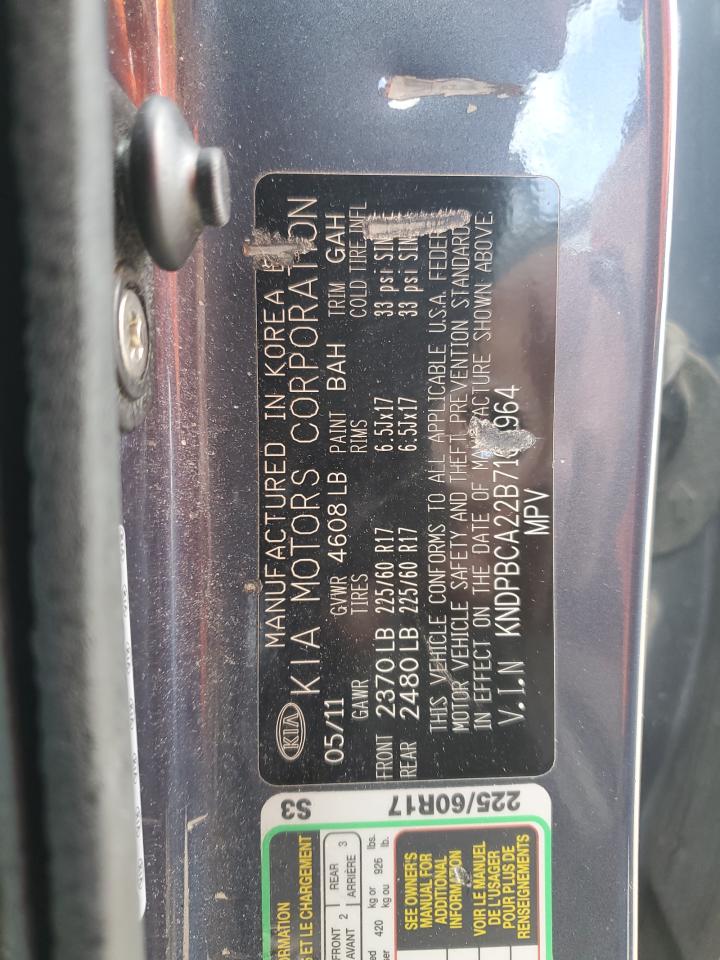 2011 Kia Sportage Lx VIN: KNDPBCA22B7163964 Lot: 86227435