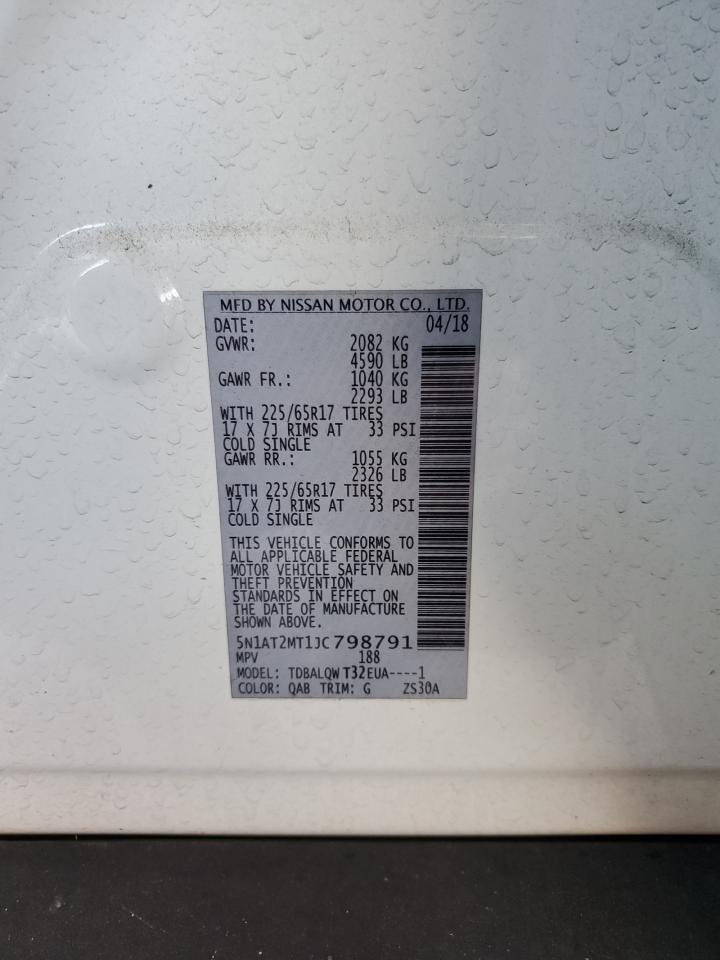 2018 Nissan Rogue S VIN: 5N1AT2MT1JC798791 Lot: 85176655