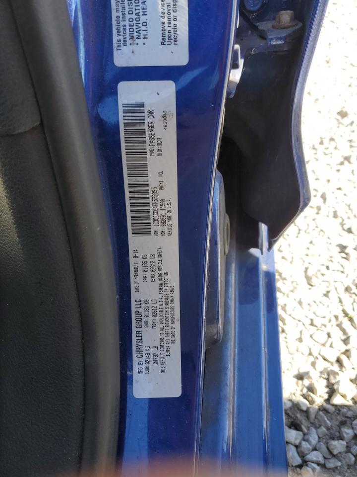 2015 Chrysler 200 C VIN: 1C3CCCCG4FN572395 Lot: 89885615