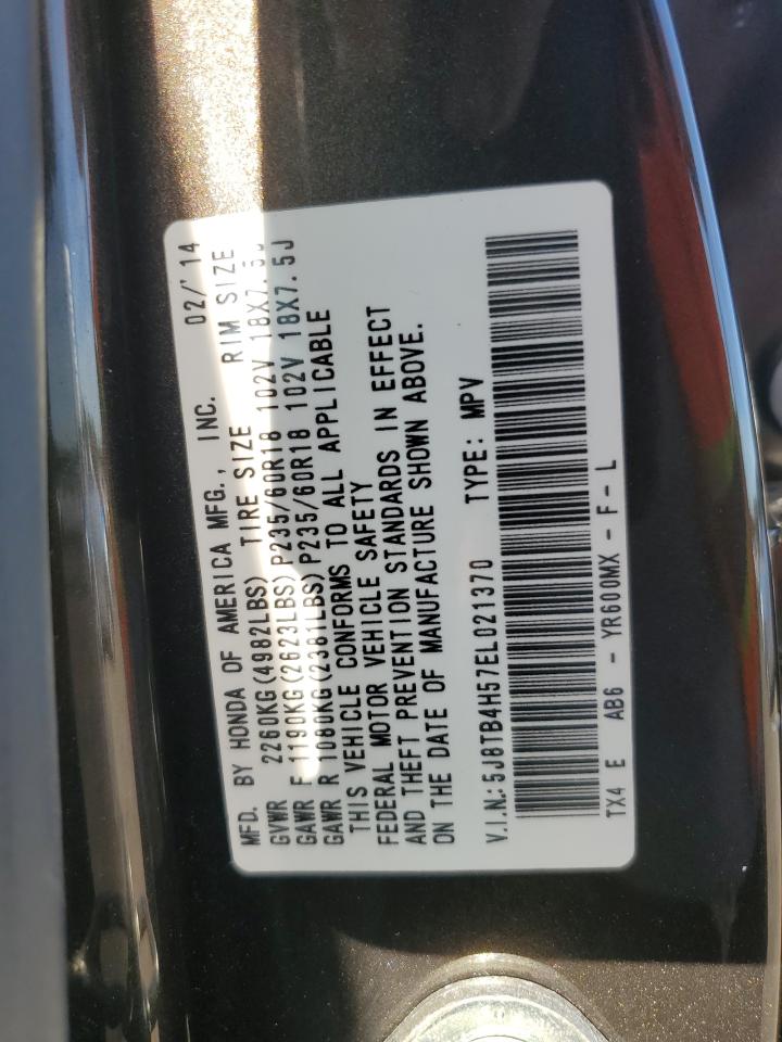 2014 Acura Rdx Technology VIN: 5J8TB4H57EL021370 Lot: 81959475