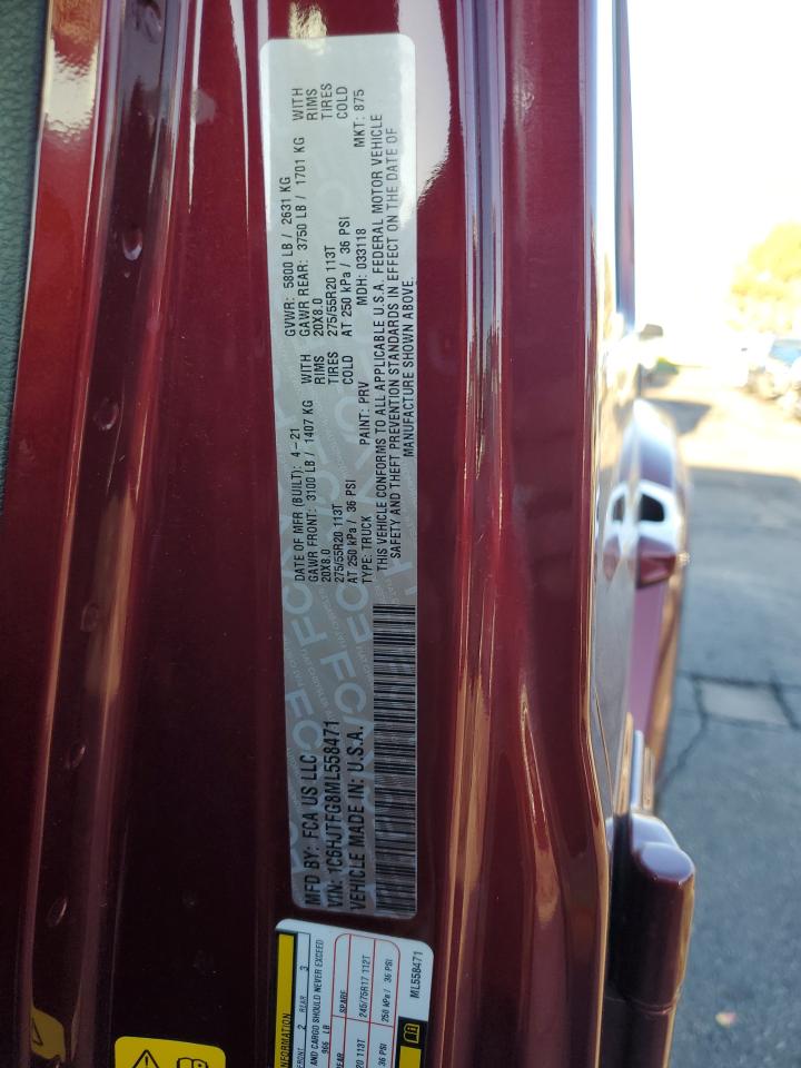 2021 Jeep Gladiator Overland VIN: 1C6HJTFG8ML558471 Lot: 84643745