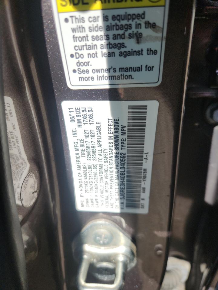 2011 Honda Cr-V Se VIN: 5J6RE3H40BL040592 Lot: 85566535