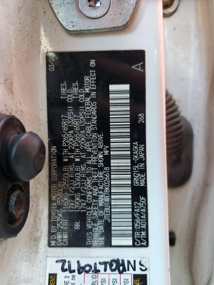 2008 Toyota 4Runner Sr5 VIN: JTEBU14R78K026618 Lot: 83985035