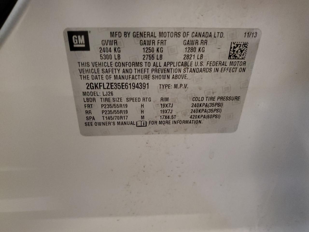 2014 GMC Terrain Denali VIN: 2GKFLZE35E6194391 Lot: 82280535