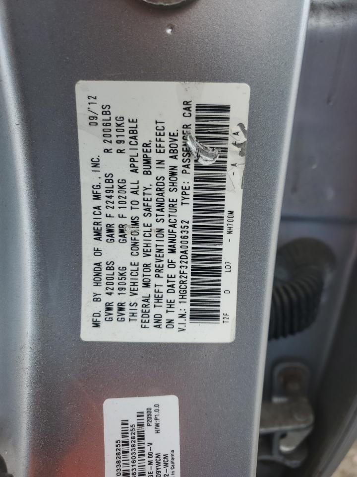 2013 Honda Accord VIN: 1HGCR2F32DA006352 Lot: 81950605