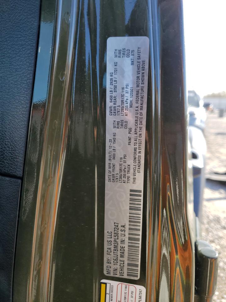 2023 Jeep Gladiator Rubicon VIN: 1C6JJTBM3PL587247 Lot: 90701395