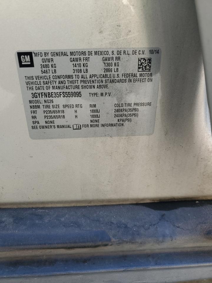 2015 Cadillac Srx Luxury Collection VIN: 3GYFNBE35FS559095 Lot: 87085595