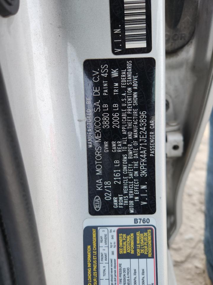 2018 Kia Forte Lx VIN: 3KPFK4A71JE243896 Lot: 90030145