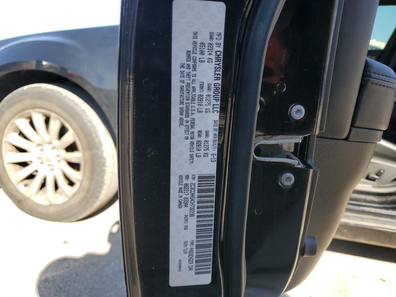 2013 Chrysler 300 VIN: 2C3CCAAG4DH732238 Lot: 85700585