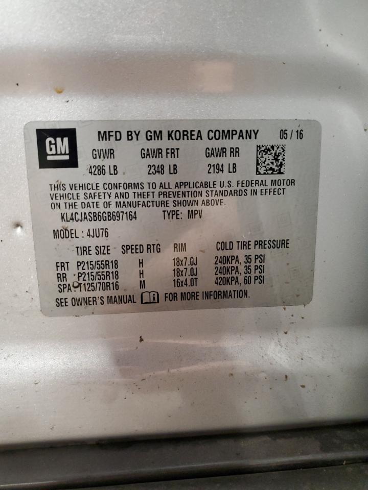 2016 Buick Encore VIN: KL4CJASB6GB697164 Lot: 80276525