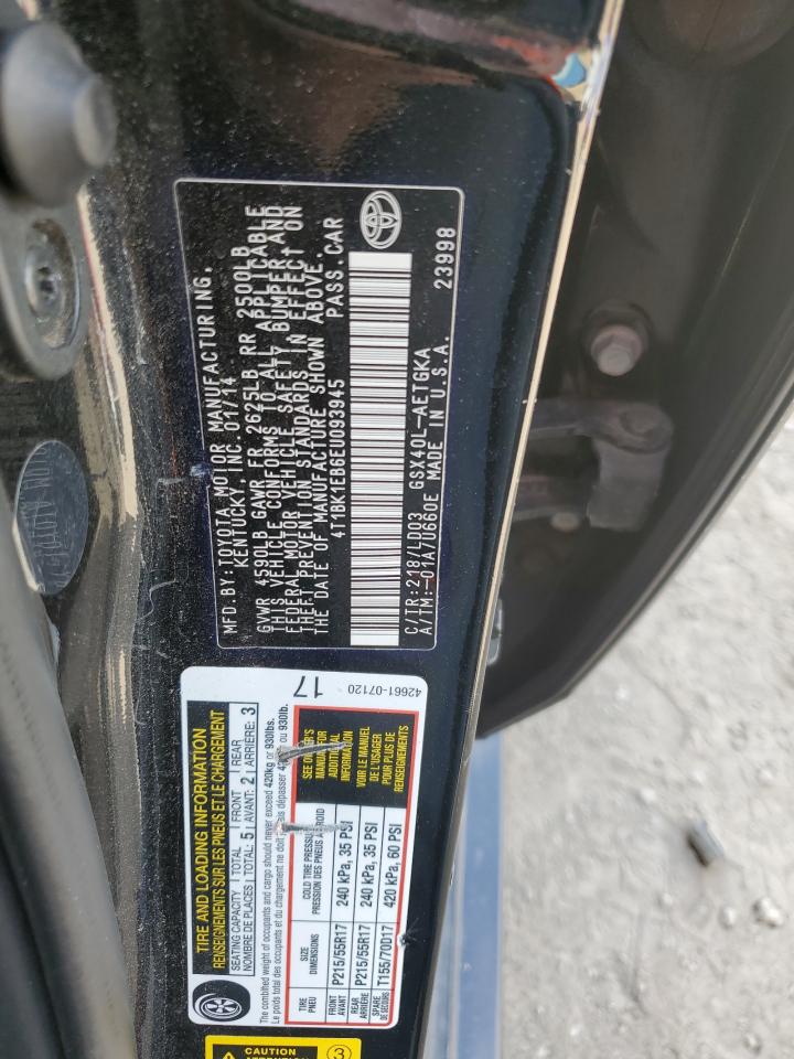 2014 Toyota Avalon Base VIN: 4T1BK1EB6EU093945 Lot: 81948475