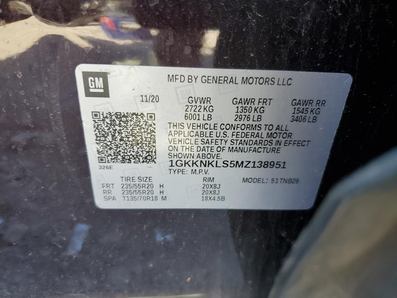 2021 GMC Acadia Sle VIN: 1GKKNKLS5MZ138951 Lot: 82580765