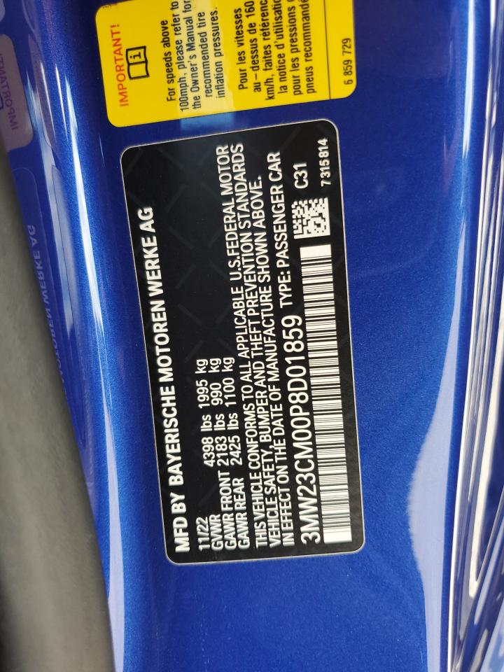 2023 BMW 230I VIN: 3MW23CM00P8D01859 Lot: 87304475