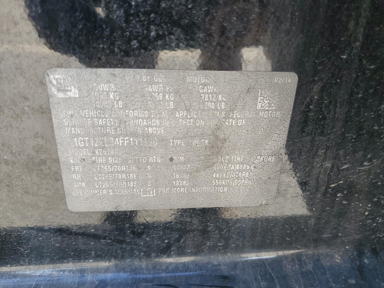 2015 GMC Sierra K2500 Slt VIN: 1GT12ZE84FF111190 Lot: 89528105