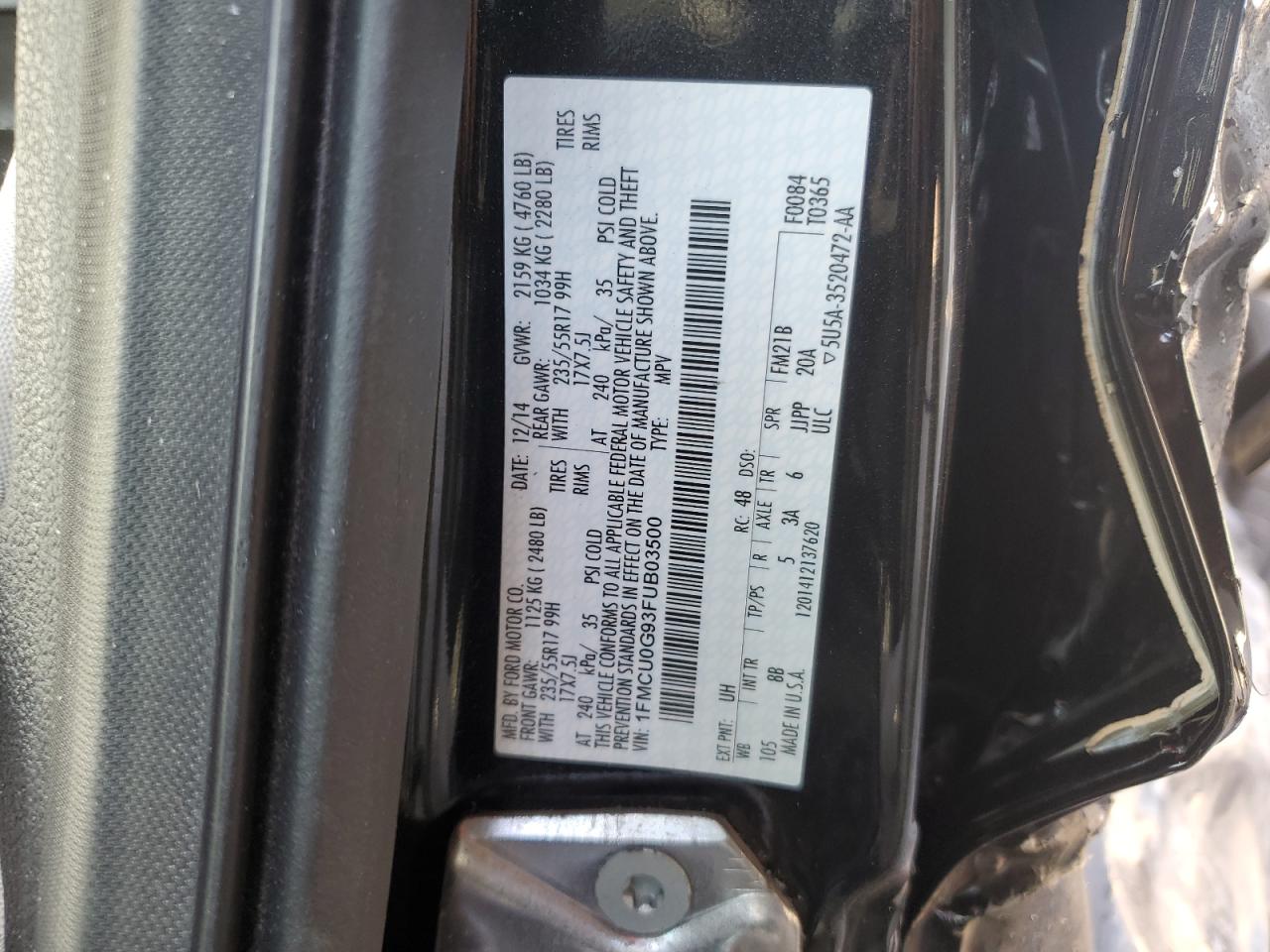 2015 Ford Escape Se VIN: 1FMCU0G93FUB03500 Lot: 82379435