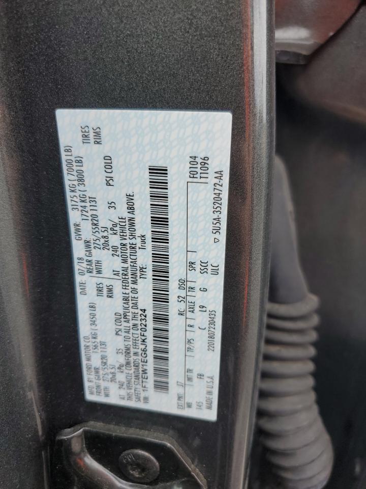 2018 Ford F150 Supercrew VIN: 1FTEW1EG6JKF02324 Lot: 84589005