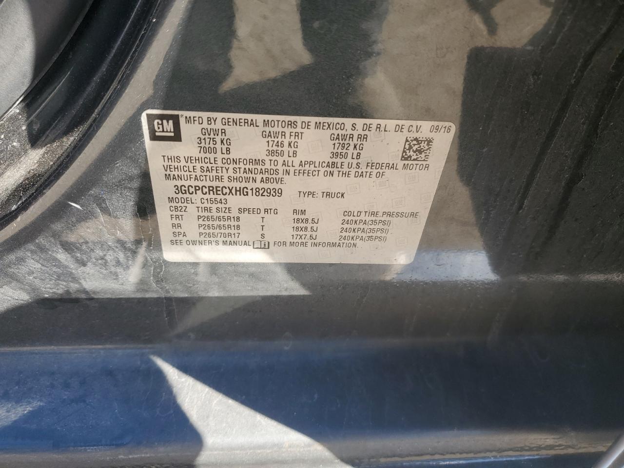 2017 Chevrolet Silverado C1500 Lt VIN: 3GCPCRECXHG182939 Lot: 85541165