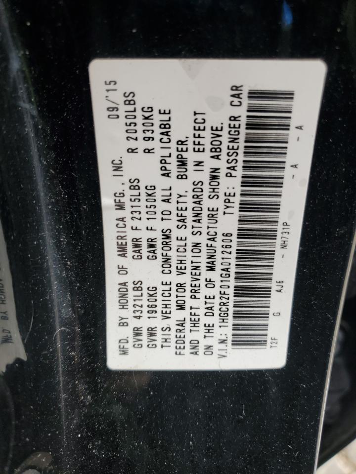 2016 Honda Accord Ex VIN: 1HGCR2F01GA012606 Lot: 85884315