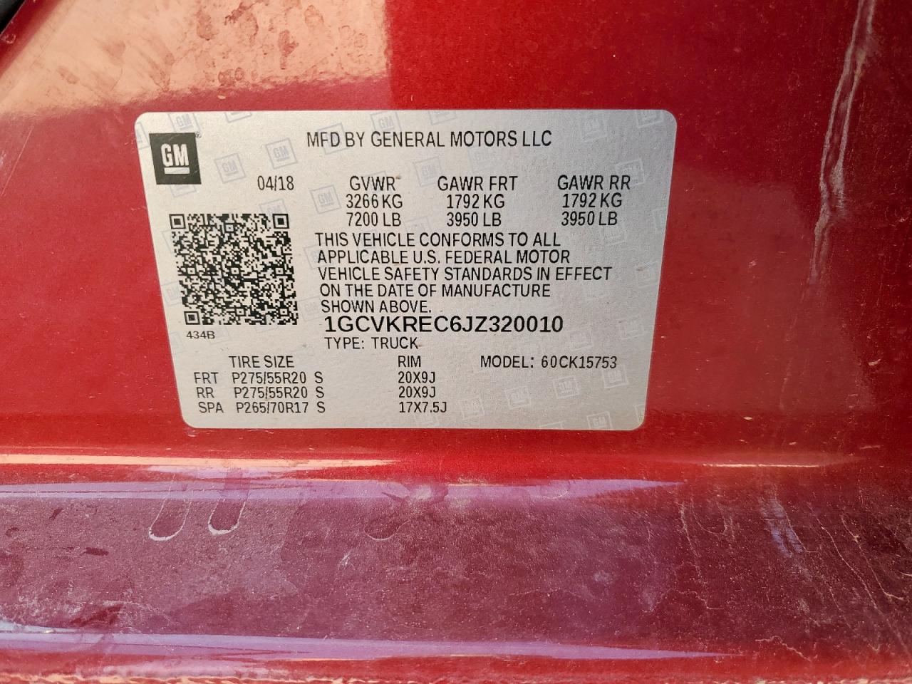 2018 Chevrolet Silverado K1500 Lt VIN: 1GCVKREC6JZ320010 Lot: 63854355