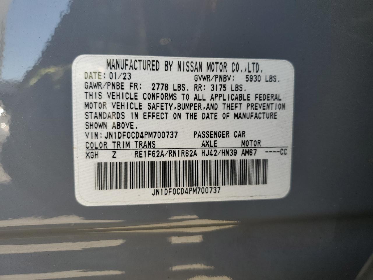 2023 Nissan Ariya Platinum + VIN: JN1DF0CD4PM700737 Lot: 84999905